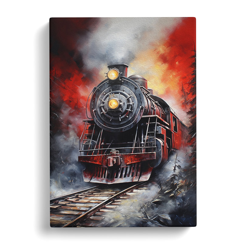 Steam Train Hard Edge - Wrapped Canvas, 50cm H x 35cm W x 3cm D
