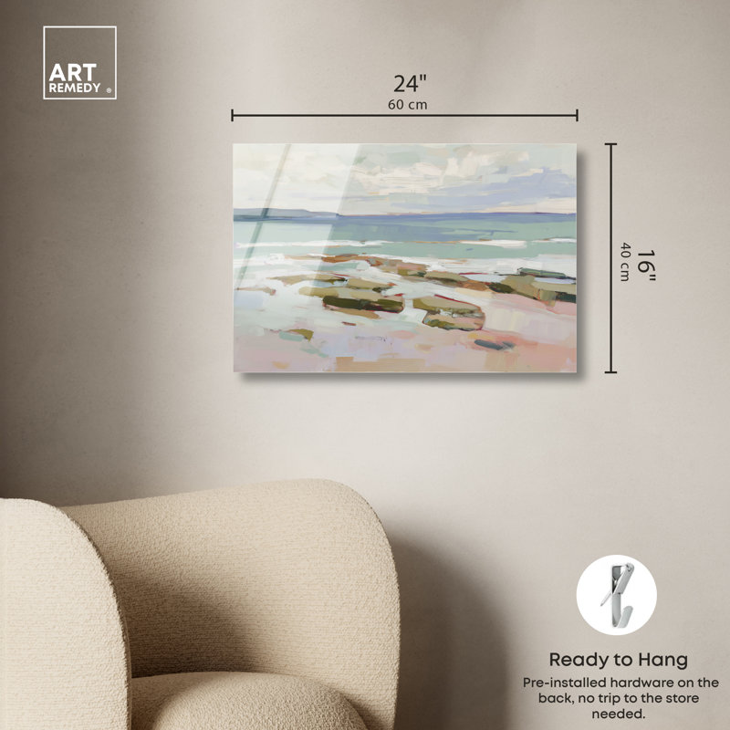 Art mural floral sauge Coastal Haze II par Art Remedy, prêt à accrocher, 24 x 16, H 16 po x l 24 po