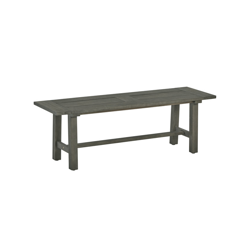 Banc d'extérieur rustique en bois d'acacia, Gris