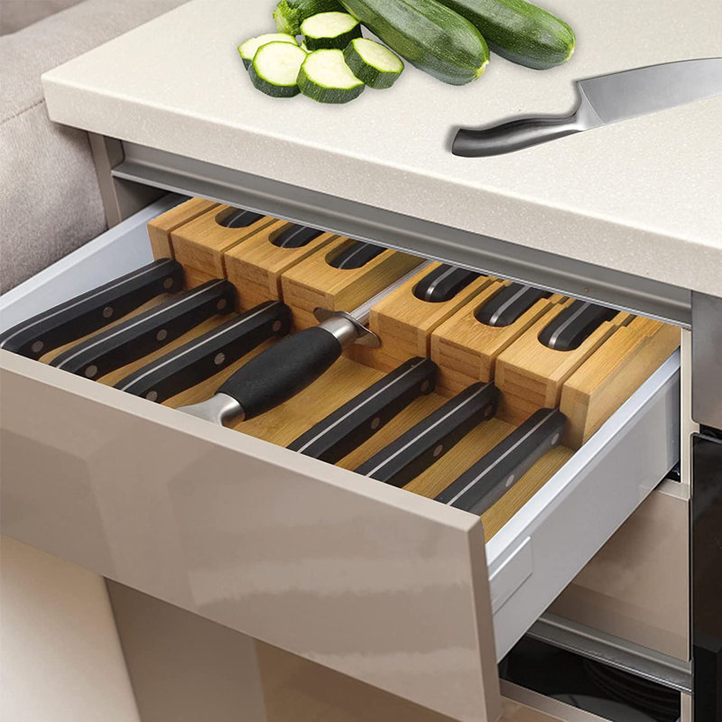 ZIMYA NYC(TM) 13 Slot Drawer Knife Block