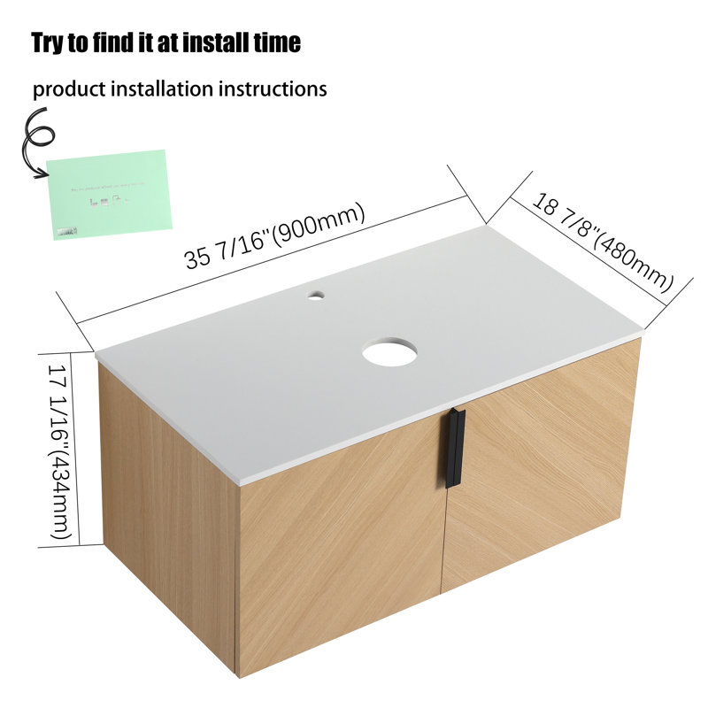 Base de meuble-lavabo simple 36 po Morthan seulement