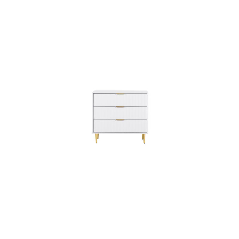 Bethzaida 3 Drawer Fluted Chest, White