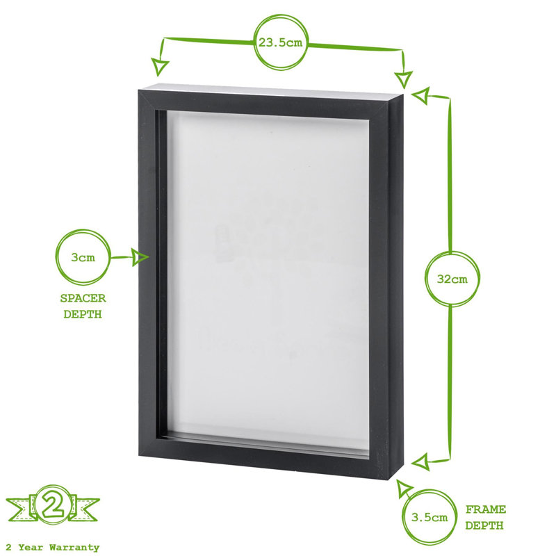 Nicola Spring - 3D Box Photo Frames, Beige, 32cm H x 23.3cm W x 3.5cm D