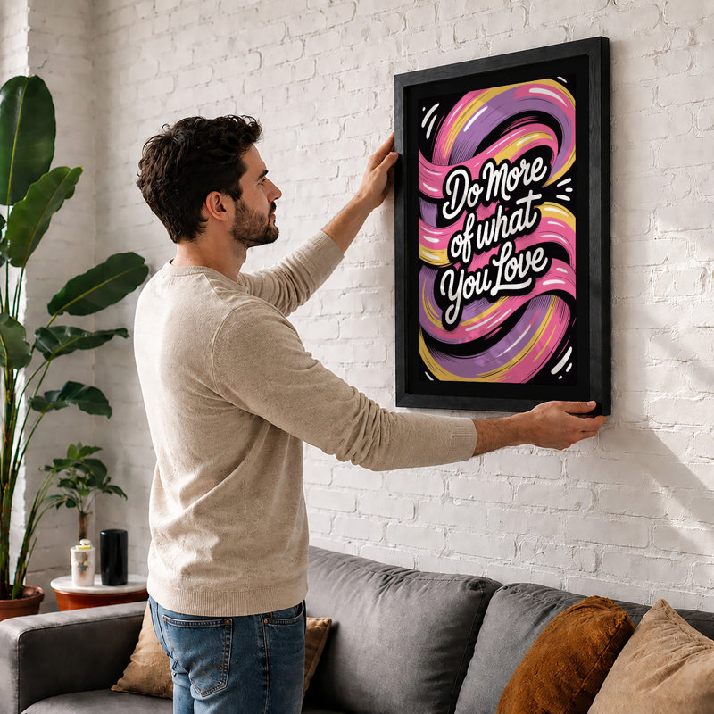 Do More of What You Love Typography - Framed Print, Unframed, A3 - 42.0 x 29.7 cm