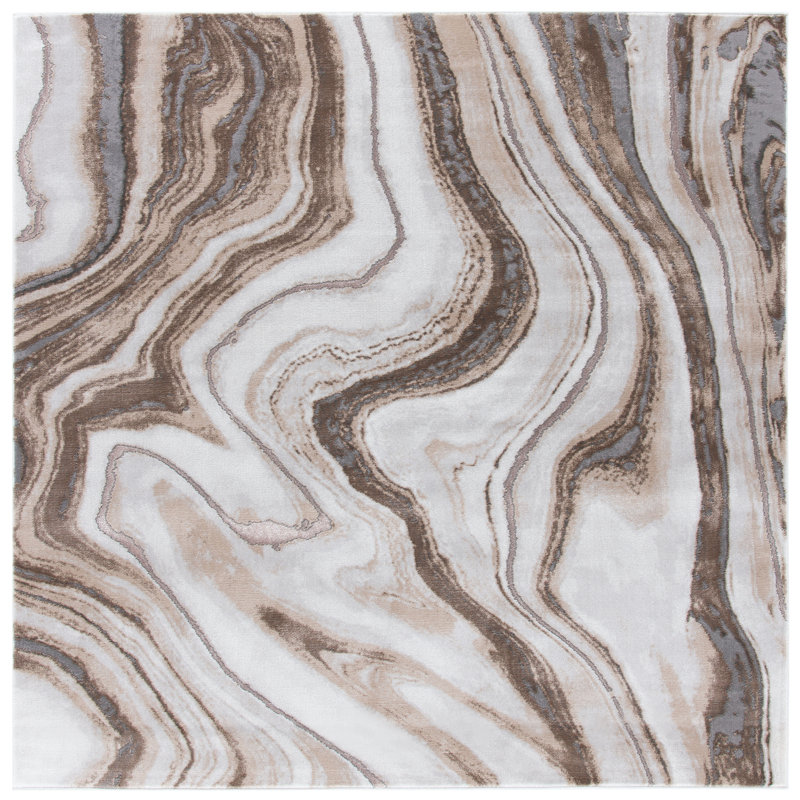 McVicar Craft Performance Abstract Rug, Square 6'7"