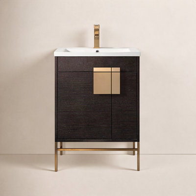 Maisie 24'' Single Bathroom Vanity with Solid Wood Top