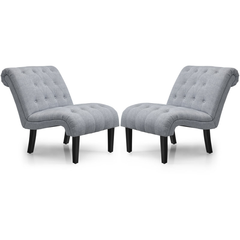Altia Upholstered Cotton Blend Accent Chair, Ivory Cotton Blend