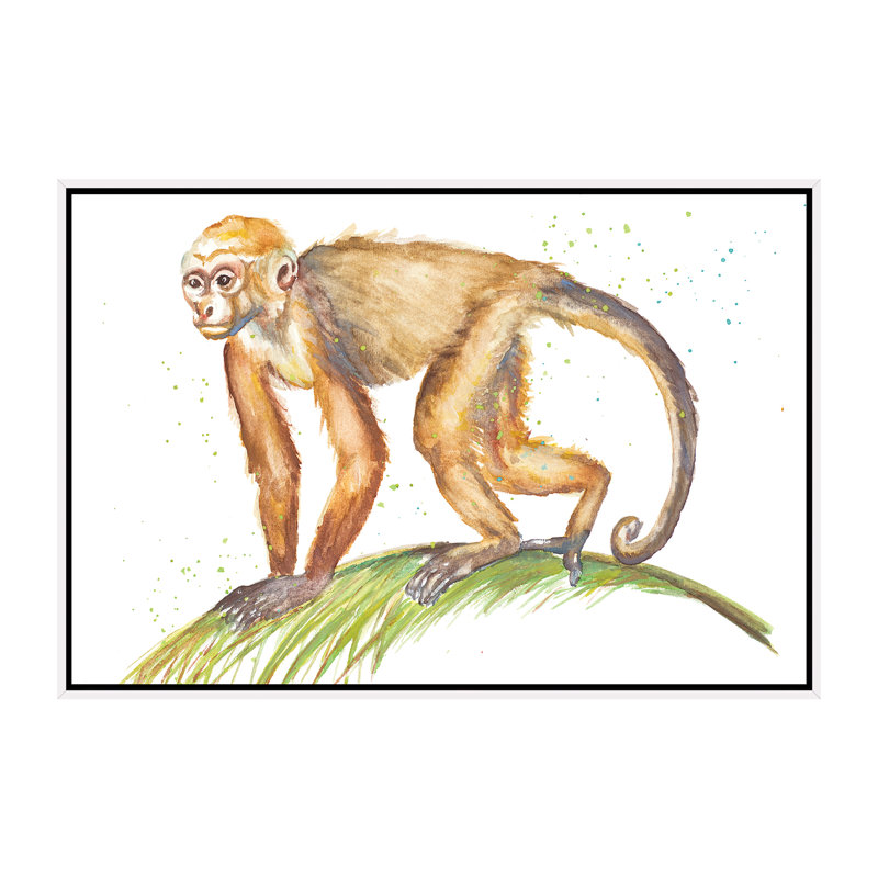«Monkeys in the Jungle II» par Patricia Pinto - reproduction d'art, H 40 po x l 60 po x 1,5 po, Toile blanche encadrée