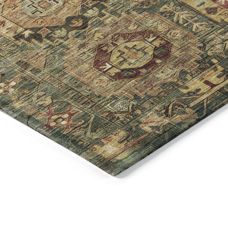 Tapis intérieur / extérieur Xhevrie lavable à la machine, Rectangle 2 pi 6 po x 3 pi 10 po
