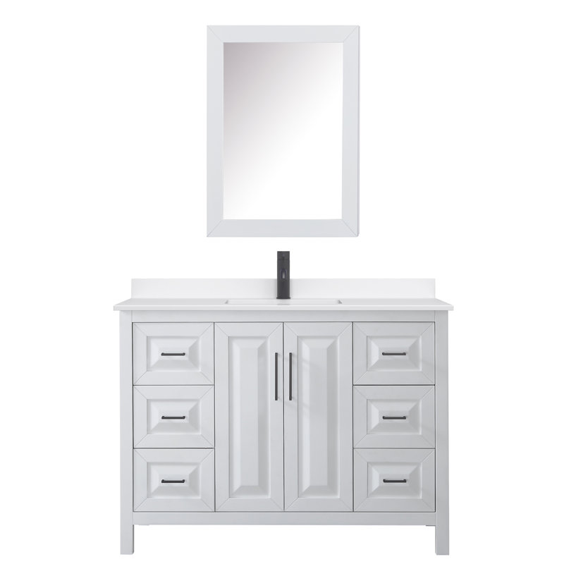 Daria 48'' W Vanity, Matte Black, White, Giotto Quartz