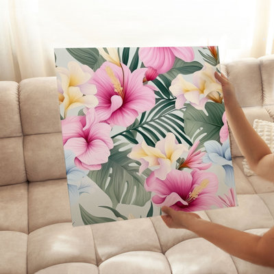 Floral Hibiscus Flower Pattern V Tropical Unframed Art Print