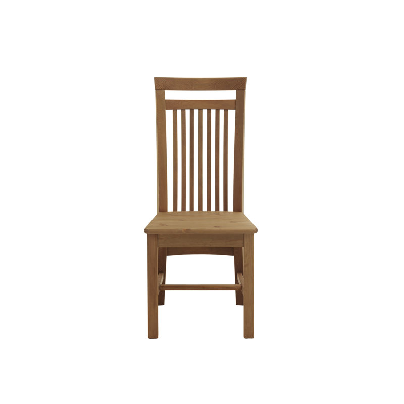 Boston 46.5cm H Solid Wood Side Chair, Stained and oiled brown/Brown