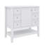 Ensemble de meuble-lavabo 36 po avec lavabo, meuble-lavabo une armoire et trois tiroirs, panneau en bois massif et panneau de fibres à densité moyenne-375477632