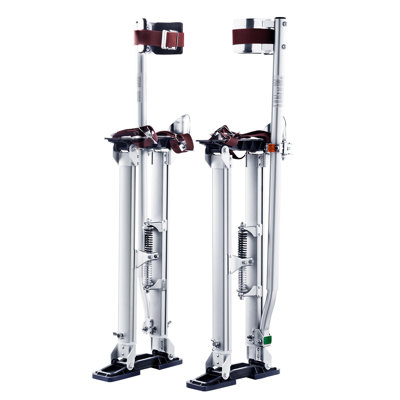 Drywall Stilts, 24''-40'' Adjustable Aluminum Tool Stilts with Protective Knee Pads, Durable and Non-slip Work Stilts for Sheetrock Painting, Walking, Taping, Silver