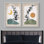 IDÉE4WALL, reproduction d'art sur toile encadrée, croissant de lune, soleil, forêt, fleur, paysage, nature sauvage, illustrations, art moderne, rustique, décoratif pour le salon, la chambre à coucher, bureau, 16 po x 24 po x 2 po