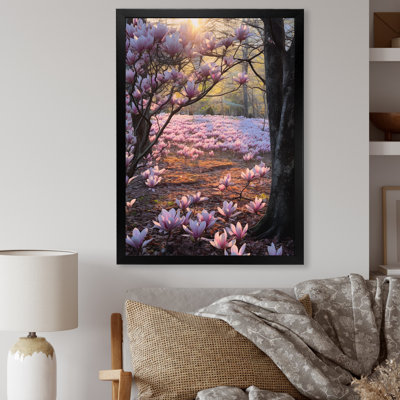 Magnolias roses, photo sur toile
