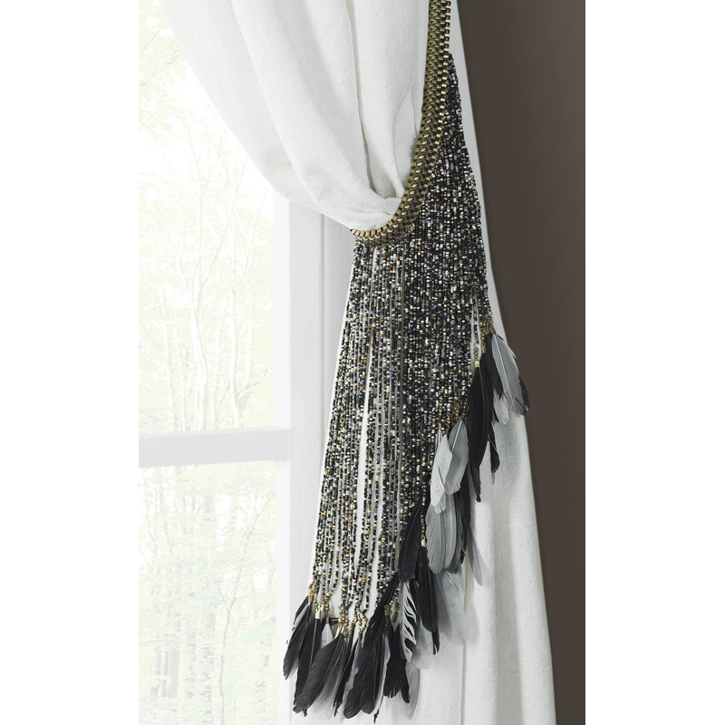 Pluma 28'' W Curtain Tieback, Gold