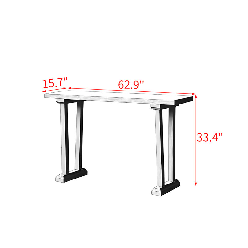 Kishina 62.9'' Solid Wood Console Table, 33.4" H x 62.9" W x 15.7" D
