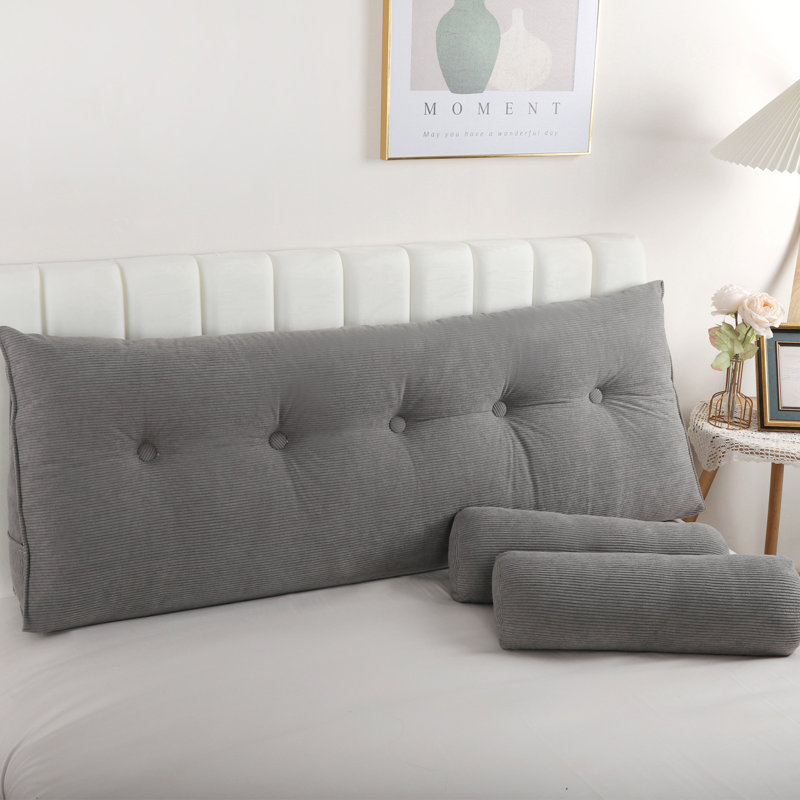 Relvet Back Support Throw Pillow, 19.7"H x 79"W, Gray
