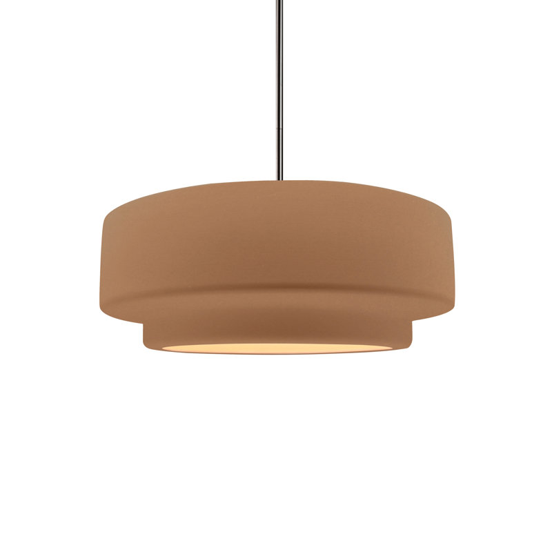 Luminaire suspendu à 1 lumière Meydan, Nickel brossé, Adobe, Incandescent