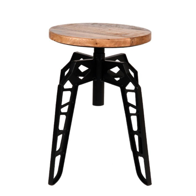Clarkson Solid Wood Accent Stool, Black