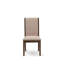 5 Piece Kitchen Table Set for 4 Includes a Rectangle Dining Room Table and 4 Light Tan Linen Fabric Upholstered Parson Chairs, Mahogany-147232893-147232895-147232883