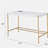 White gold writing desk with USB interface
