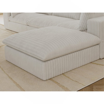 Canapé Cloud, tissu en velours côtelé, sièges profonds, conception à deux couches, coussin amovible, sans assemblage, combinaison de bricolage pour le salon, la chambre à coucher, la salle de conférence, un appartement, bleu