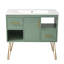 Meuble-lavabo 36 po avec lavabo en résine, armoire autoportante moderne à 2 tiroirs et compartiment de rangement