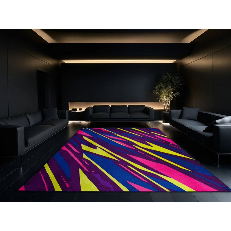 Synth Sunset Rug, Square 4'