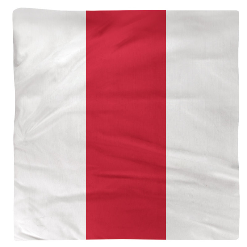 Striped Square Napkin, 22" x 22", White/Red/White, Cotton Twill