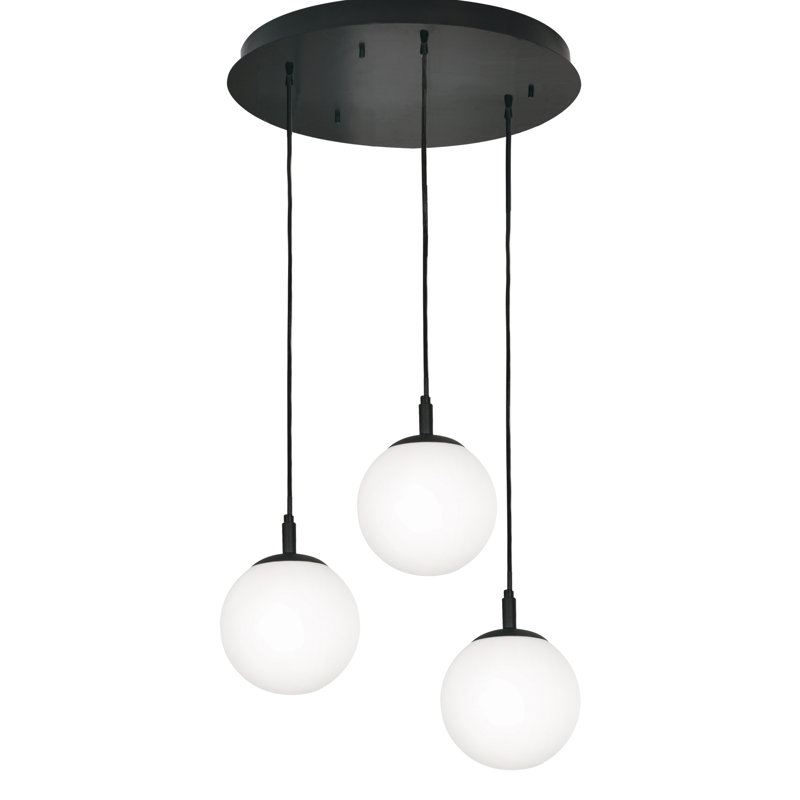 Triple luminaire suspendu Altia, Noir