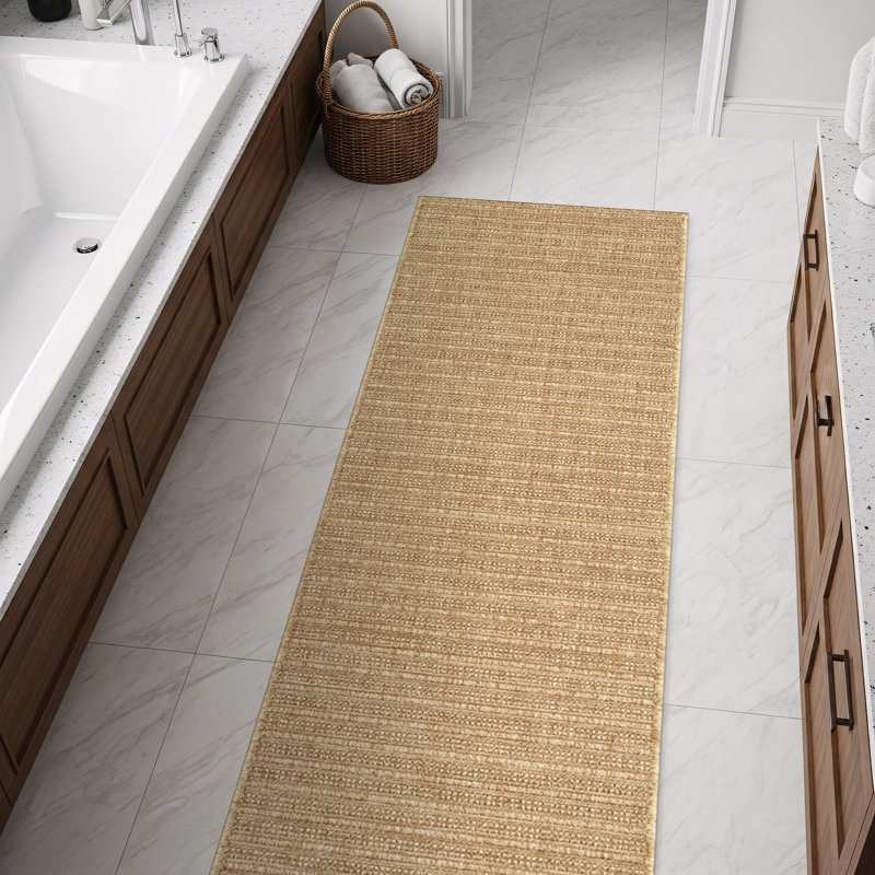 Indoor Outdoor Area Rug, Gold, Runner 2' x 7'