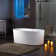 Whirlpool & Air Bubble Heated Freestanding Soaking Double Eened Bathtub with LED Control Panel, Chromatherapy
