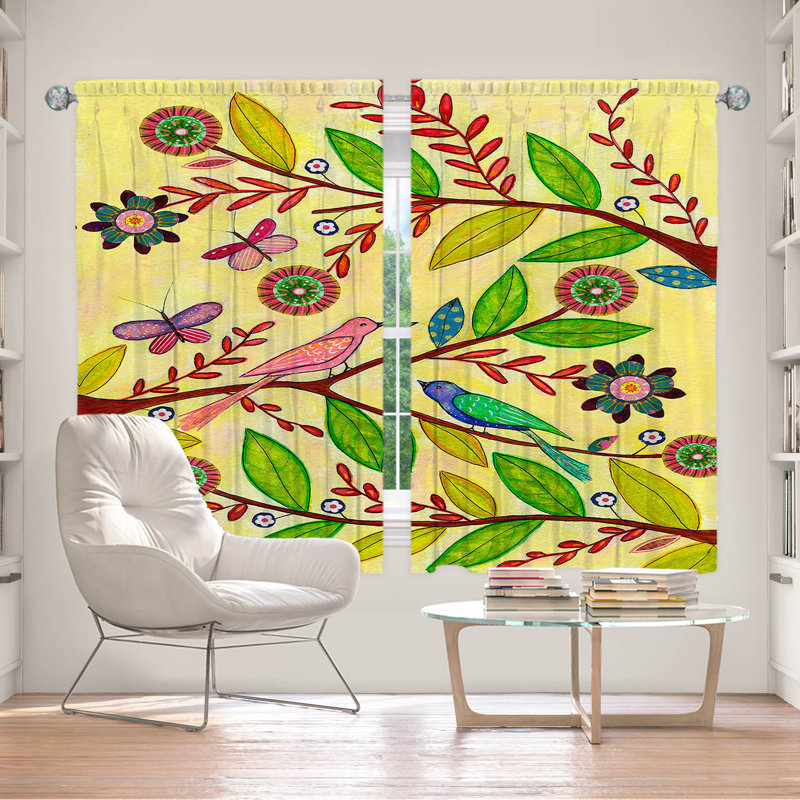Ensemble de rideaux en polyester 2 pièces Elkanah, L 56 po x L 78 po