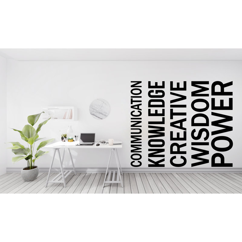 Décalcomanie murale, savoir-faire et compétences en communication, vinyle adhésif pour école, décoration murale bureau, cours pratiques école 384LU