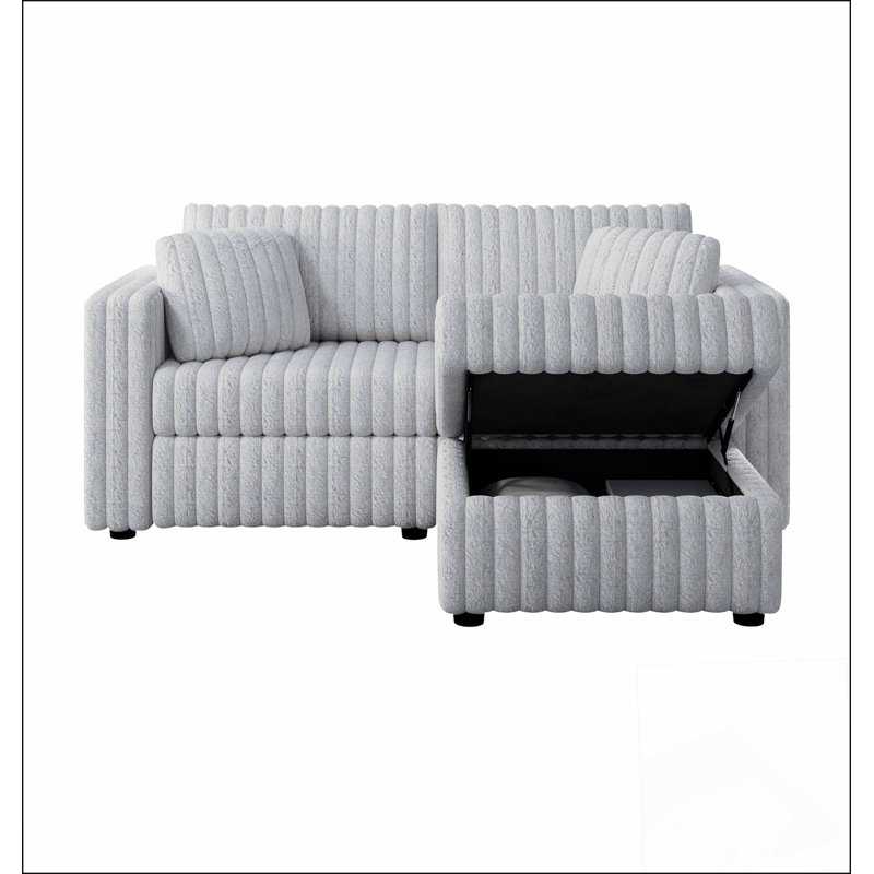 Canapé modulaire confortable pour 2 personnes 75,6 po avec élévateur hydraulique, Gris clair