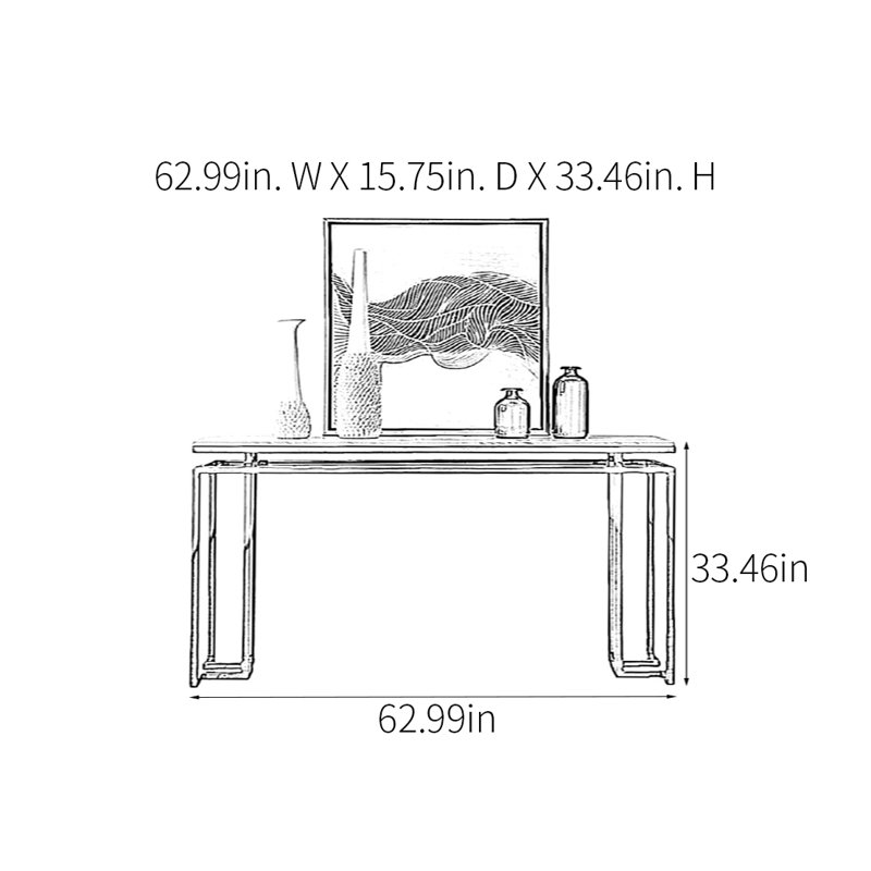 Console Modern Minimalist Art, H 33,46 po x l 62,99 po x P 15,75 po