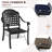 Cast Aluminum Patio Seating, 2Pcs, Black Frame, Protected, Comfy Cushions, Ergonomic Design 2Pcs Armchairs, Finish, Strong And Weather , Slip, Space Saving