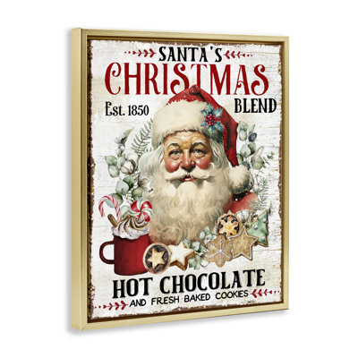 "Santa's Christmas Blend", art mural encadré sur toile flottante par Creatif Belle