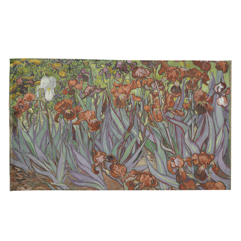 Serviette de thé irises, Sergé de coton, Rouge / Brun