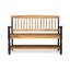 Banc Classic Imperial, design avec tablette, bois, finition avec accoudoirs noirs, siège d'une profondeur de 52,25 po, siège 17,75 po