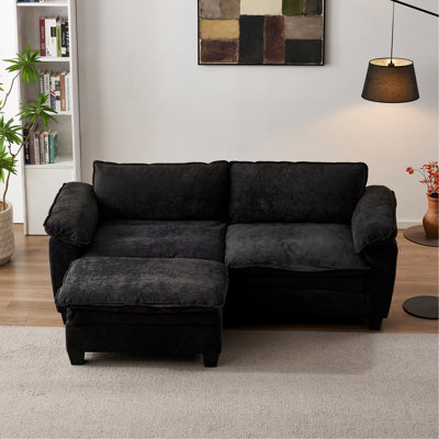 Grand canapé de luxe avec repose-pieds et canapé rembourré en chenille douce Living Furniture