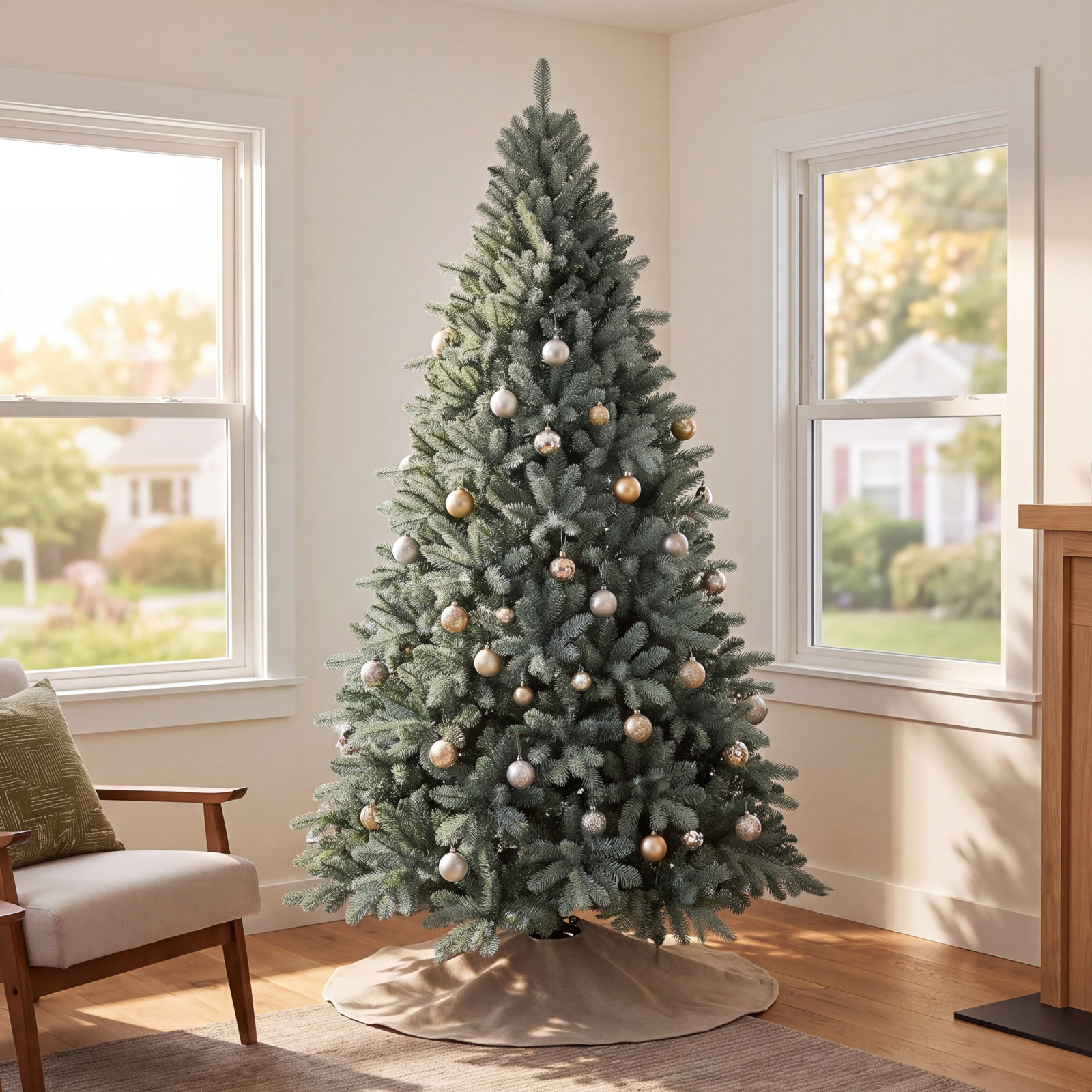 Blue Pre-Lit Christmas Tree, 6'