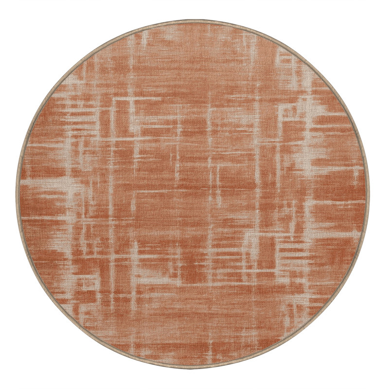 Tapis abstrait lavable à la machine, Rond 3 pi