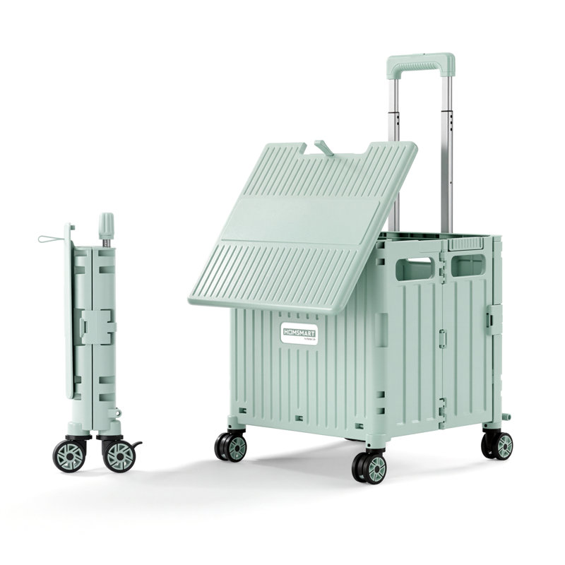 Chariot de magasinage à couvercle coulissant 65L Viviendo, vert