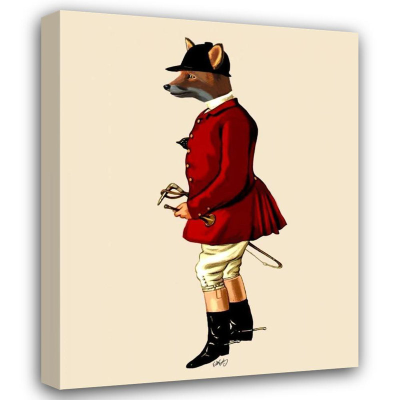 Art sur toile tendue Trinx Fab Funky Gallery, titre: Fox Hunter 1, H 18 po x l 15 po