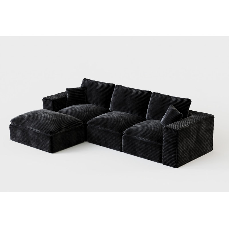 Canapé modulaire moderne Boneless, Noir
