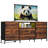 63 inch Brown Modern LED TV Stand Dresser with 8 Fabric Drawers Storage Organizer Fits 65-75 Inch TV Bedroom & Living Room Cabinet-898923830
