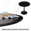 Table de salle à manger 31,5 "circulaire, table de salle à manger Tulip, table de salle à manger pour 2 à 4 personnes, plateau et base en panneau de fibres à densité moyenne et ensemble de 2 chaises en métal-121109558-121109563